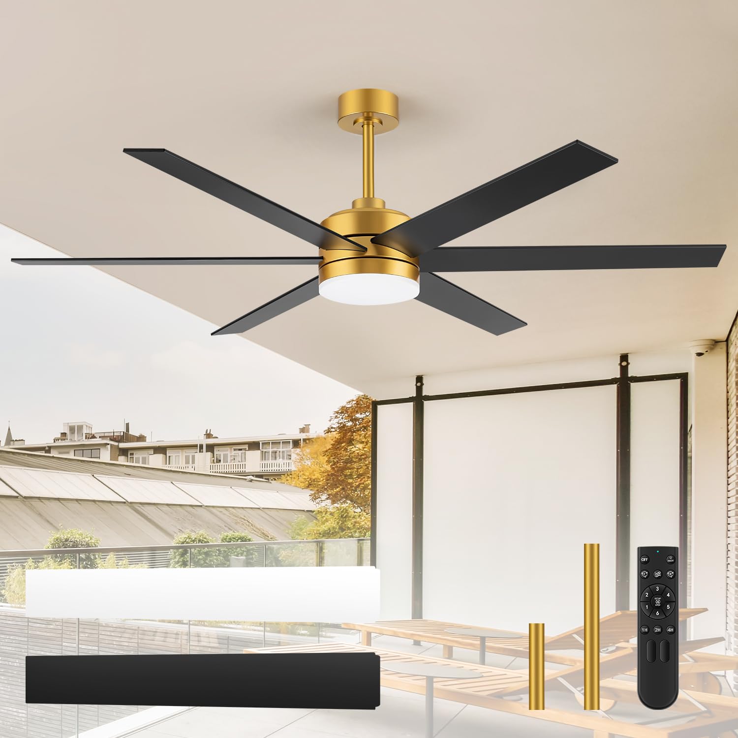 シャンデリアファン Ceiling Fans with Lights and Remote Control, 65